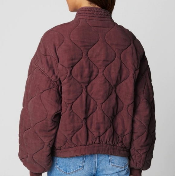 Blank NYC Cranberry color quilted jacket - Picture 5 of 6